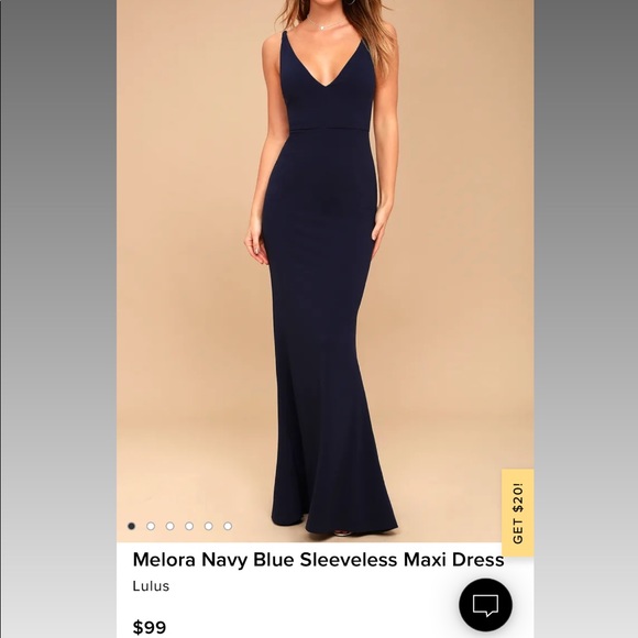 Maxi navy wedding guest/bridesmaid dress - Picture 1 of 4